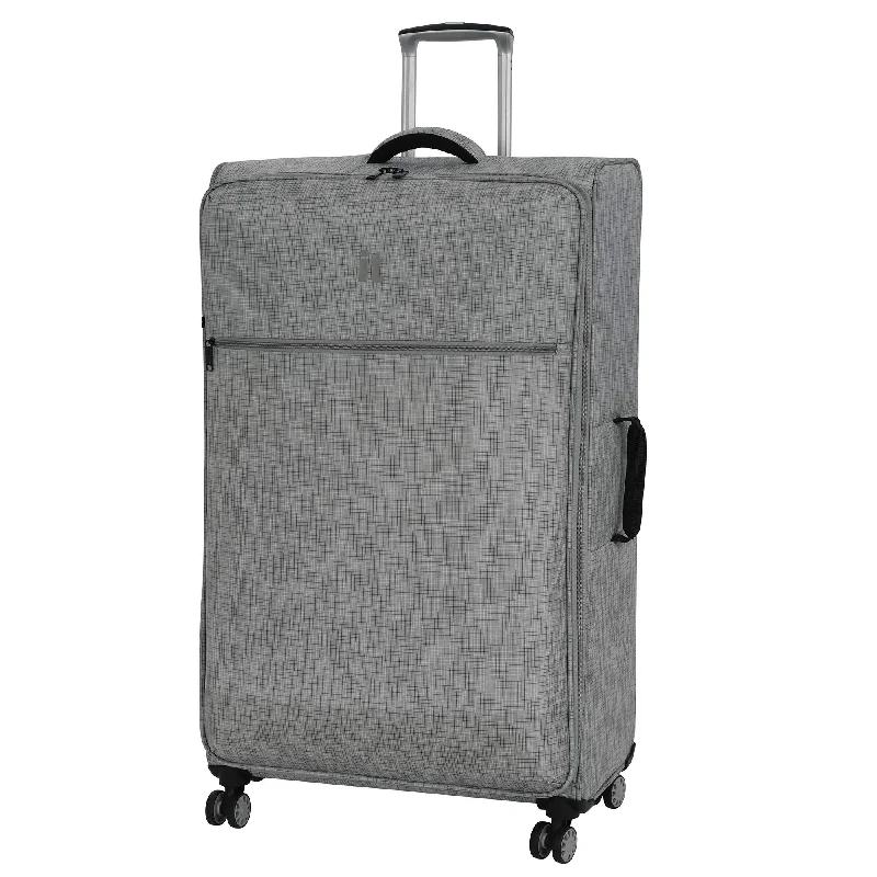 suitcase for transporting valuables-it luggage 34.4" Stitched Squares Lightweight Case, Flint Grey