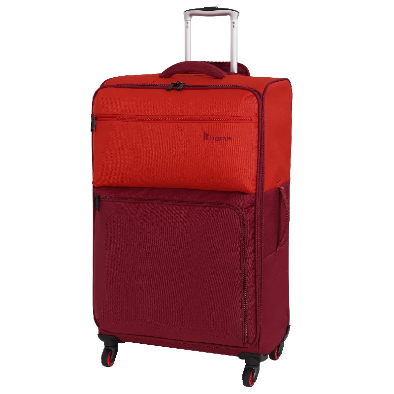 suitcase with secure zipper-it luggage Duotone 4 Wheel Lightweight Large Suitcase, 78 cm, 86 L, Orange + Red Dahlia