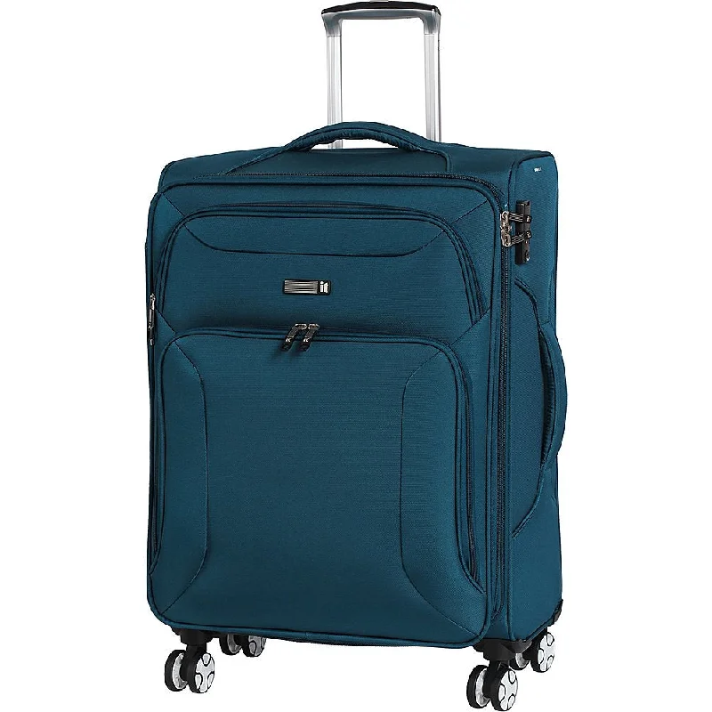 suitcase with internal security pockets-it luggage Megalite Fascia 26.6 Inch Expandable Checked Spinner Luggage