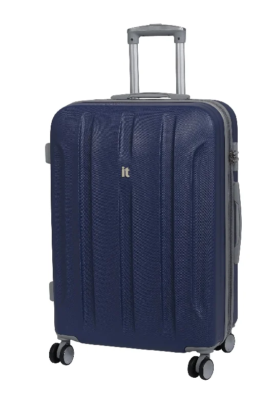 suitcase for efficient airport handling-it luggage Proteus 28 Inch Hardside Checked Spinner Luggage (Twilight Blue with