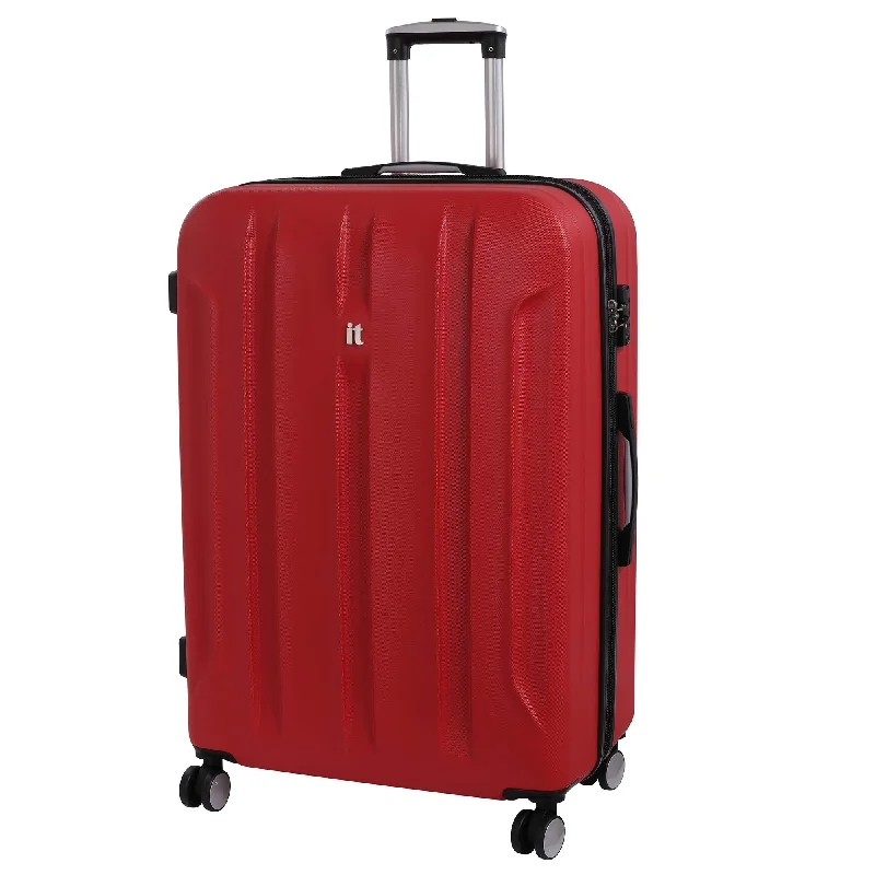 suitcase for frequent travelers-it luggage Proteus 31.7 Inch Hardside Checked Spinner Luggage (Racing Red)