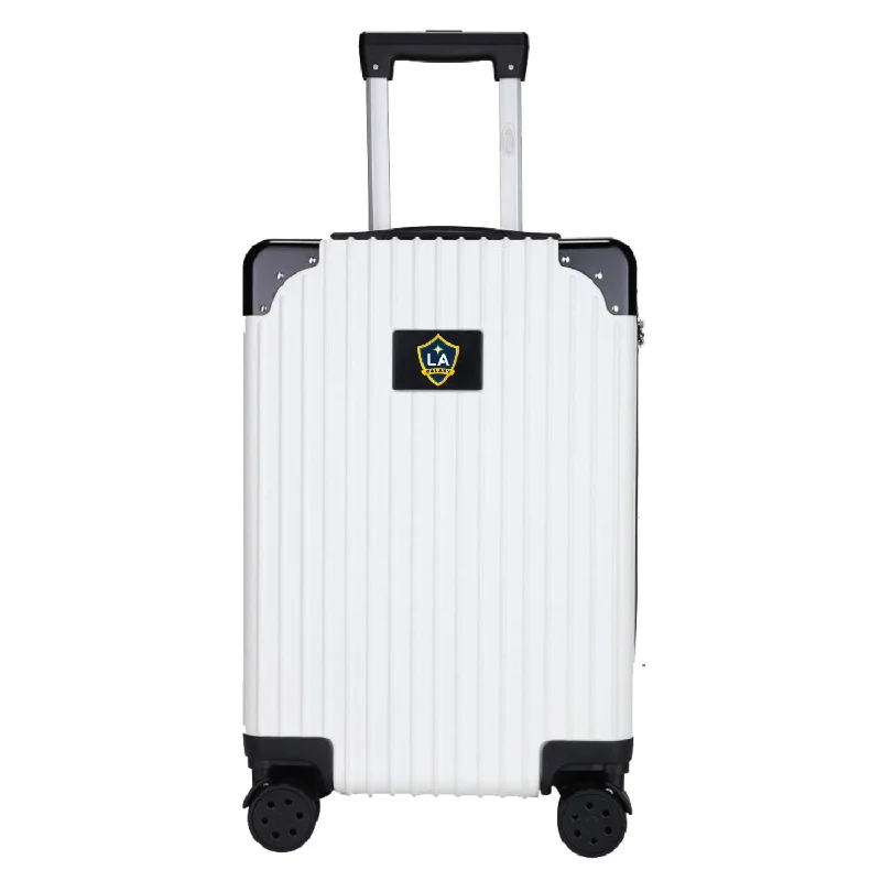 suitcase for packing valuables-LA Galaxy 21" Exec 2-Toned Carry On Spinner -WHITE