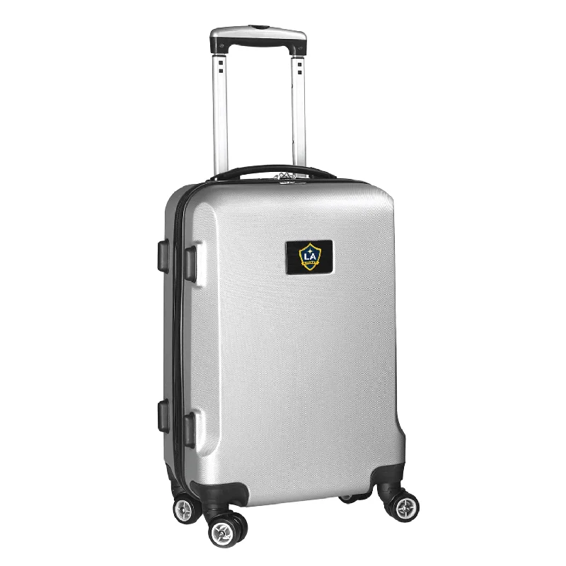 suitcase with extra internal compartments-LA Galaxy 21" Carry-On Hardcase Spinner- Silver