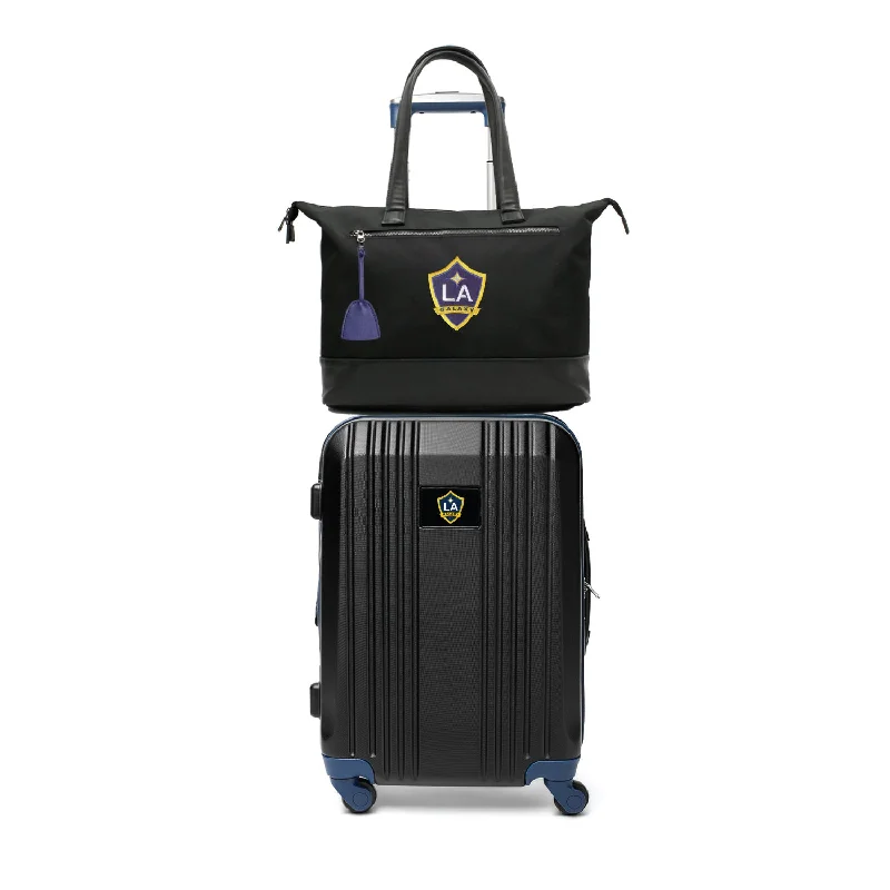 suitcase with soft-touch handles-LA Galaxy Tote Bag and Luggage Set -NAVY