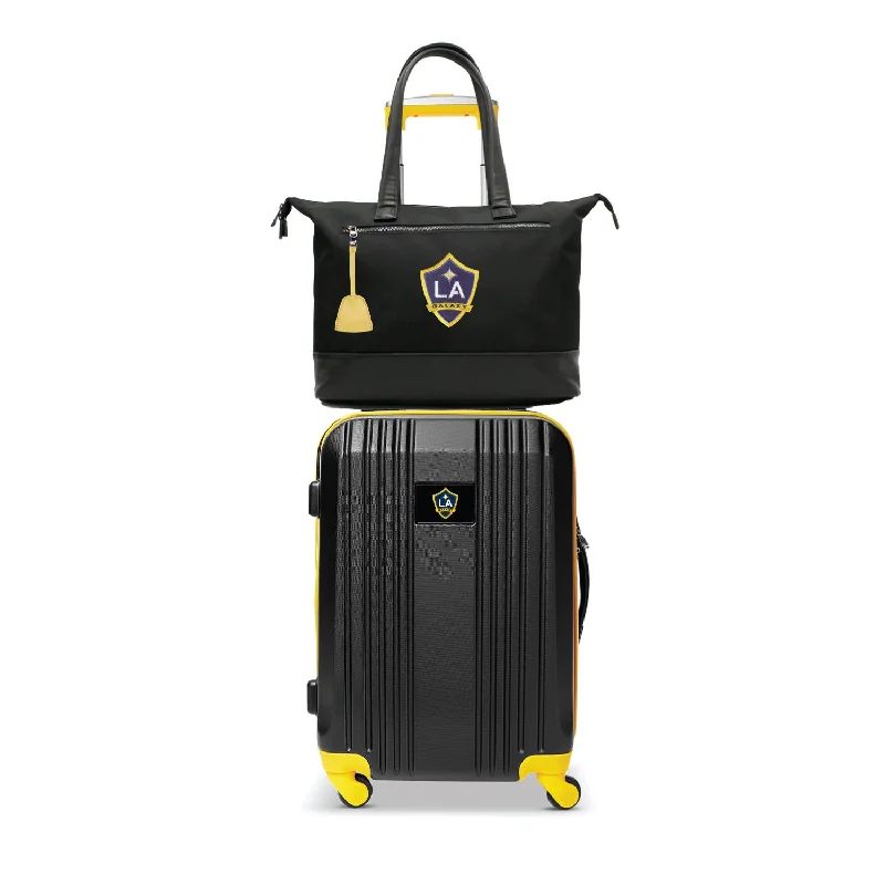 suitcase for luxury travel experiences-LA Galaxy Tote Bag and Luggage Set -YELLOW