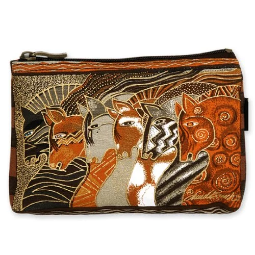 suitcase with high-performance wheels-Laurel Burch Mythical Horses Cosmetic Purse (Brown Horse A)