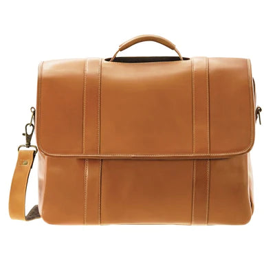 water-resistant briefcase for tech professionals -Daytreker Leather Flapover Briefcase/Messenger Bag