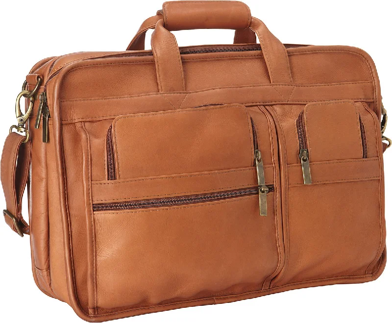 briefcase with dedicated compartments for tablets and phones -Ledonne Leather Expandable Multi Function Briefcase