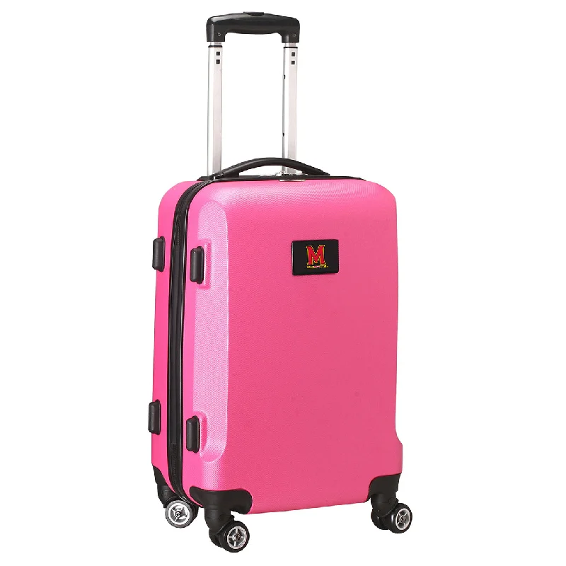 suitcase with flexible packing options-Maryland Terrapins 20" Pink Domestic Carry-on Spinner