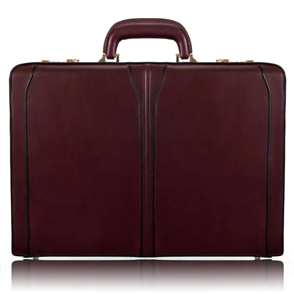 leather briefcase for business meetings and conferences -McKlein- LAWSON 3.5” Leather Attaché Briefcase