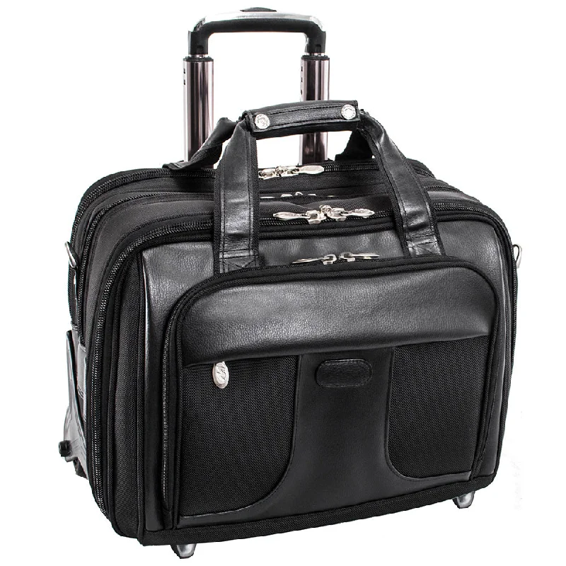 ergonomic briefcase with adjustable straps -McKlein R Series 7358 Chicago Detachable Wheeled Laptop Overnight W/ Removable Brief