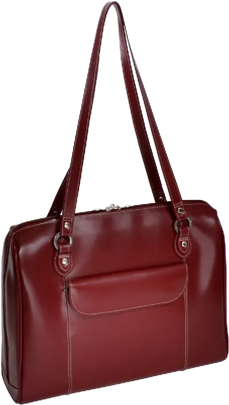 vintage-inspired briefcase for modern professionals -Mcklein W Series Glenview Leather Ladies Briefcase