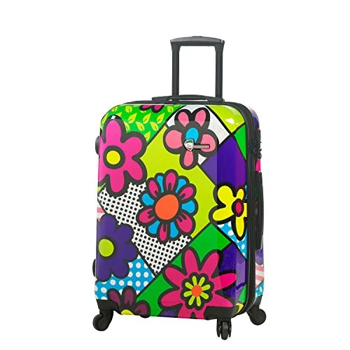 suitcase for stress-free luggage handling-Mia Toro Flower Largo Hardside 24 Inch Spinner, Flowery