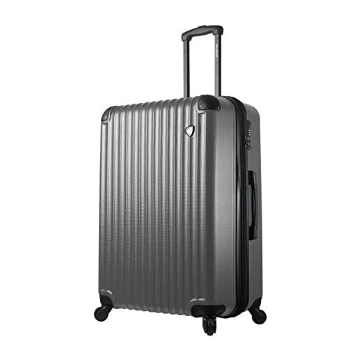 suitcase for packing shoes-Mia Toro Italy Rotolo Hardside 28" Spinner, Silver