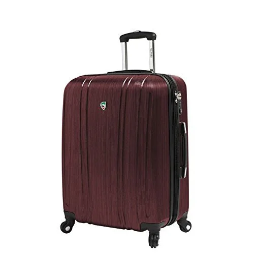 suitcase for extreme conditions-Mia Toro M1093-24In-Bur Italy Acciaio Hardside 24" Spinner, Red