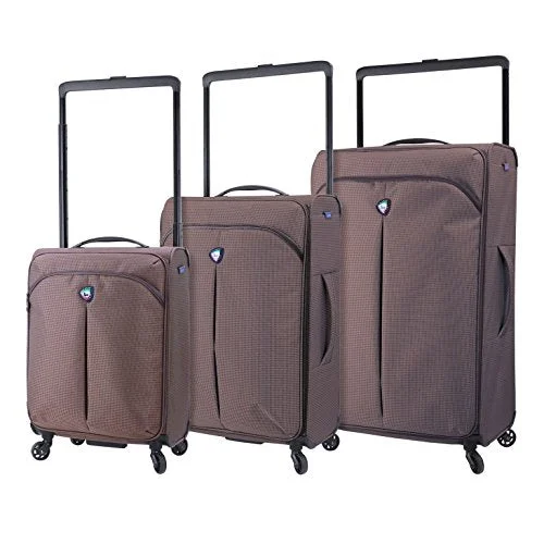 suitcase for winter holidays-Mia Toro M1128-03Pc-Brw Italy Kitelite Nimbo Hardside Spinner Luggage 3Pc Set, Brown