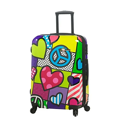 suitcase with locking compartments for valuables-Mia Toro Peace And Love Hardside 24 Inch Luggage, Contemporary