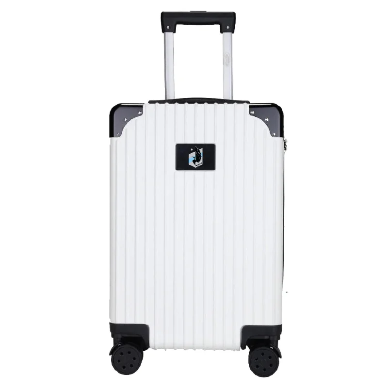 suitcase for storing clothing-Minnesota United FC 21" Exec 2-Toned Carry On Spinner -WHITE