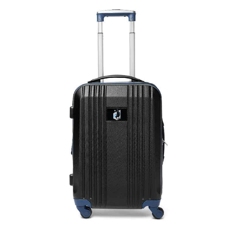 suitcase for business casual trips-Minnesota United FC 21" Two-Tone Carry On Spinner Luggage- NAVY