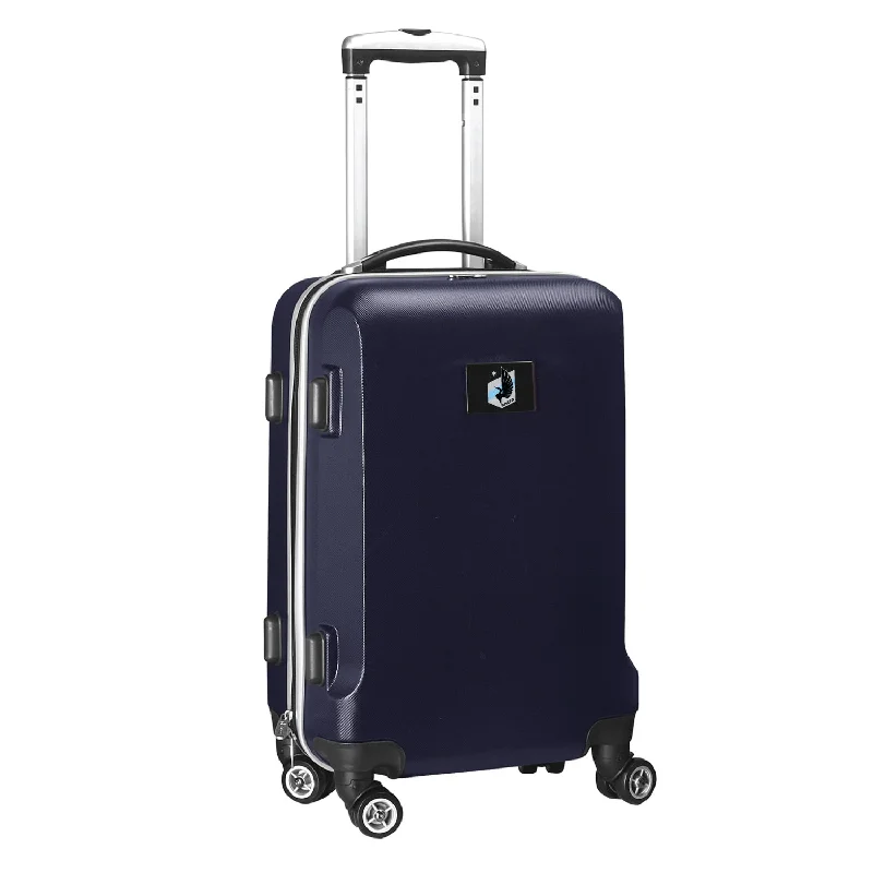 suitcase with locking compartments for valuables-Minnesota United FC 21" Carry-On Hardcase Spinner- Navy