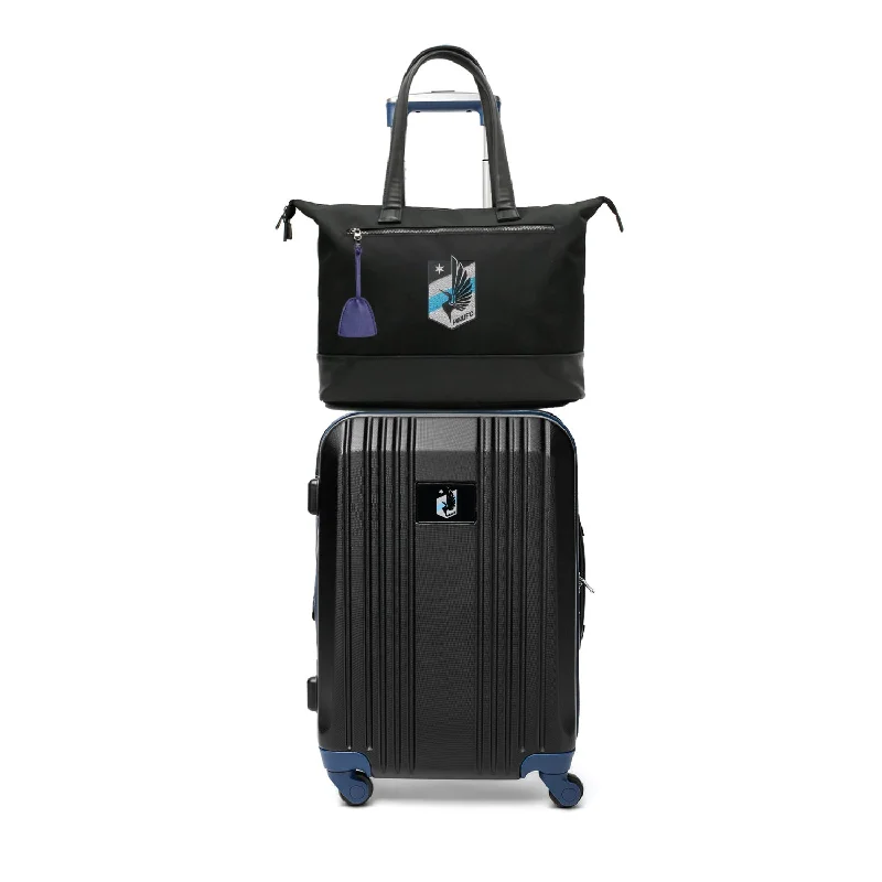 suitcase for packing light essentials-Minnesota United FC Tote Bag and Luggage Set -NAVY