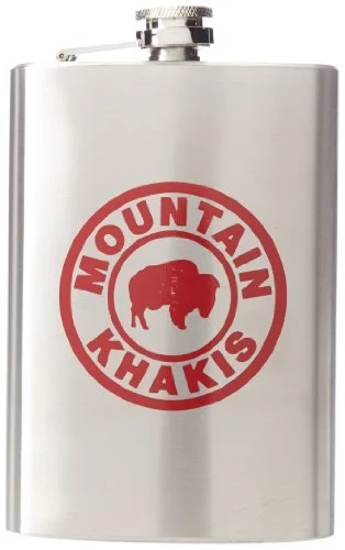 suitcase with exterior zippered compartments-Mountain Khakis Stainless Steel Mk Flask, Stainless Steel, One Size