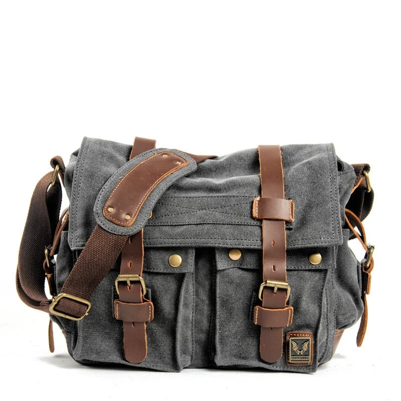 functional business briefcase for organized professionals -MUCHUAN Canvas Leather Men Messenger Bags I AM LEGEND Will Smith Big Satchel Shoulder Bags Male Laptop Briefcase Travel Handbag