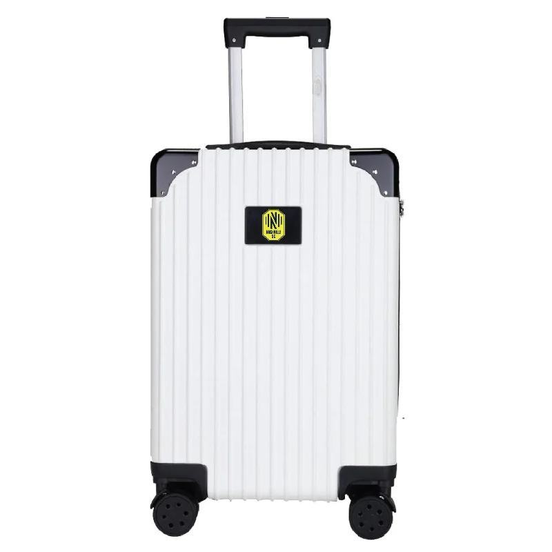 suitcase for family road trips-Nashville SC 21" Exec 2-Toned Carry On Spinner -WHITE