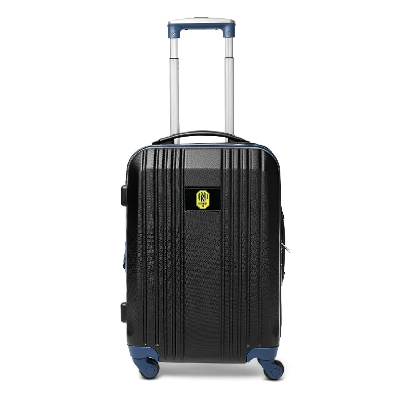 suitcase with eco-friendly exterior-Nashville SC 21" Two-Tone Carry On Spinner Luggage- NAVY