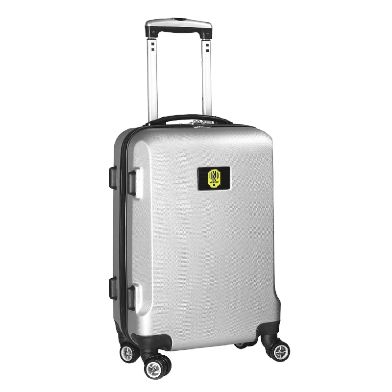 suitcase with compartments for shoes and clothes-Nashville SC 21" Carry-On Hardcase Spinner- Silver