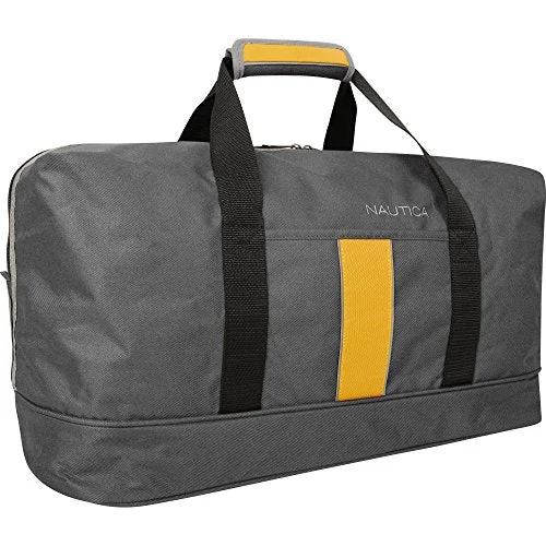 suitcase for hassle-free travel-Nautica Seaford 22 Inch Duffle, Grey/Yellow