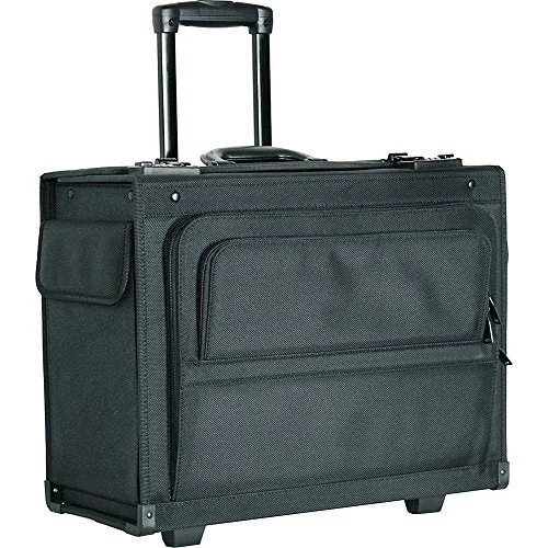 suitcase with organizational divider system-Netpack 18" Rolling Laptop Catalog Case (Black)