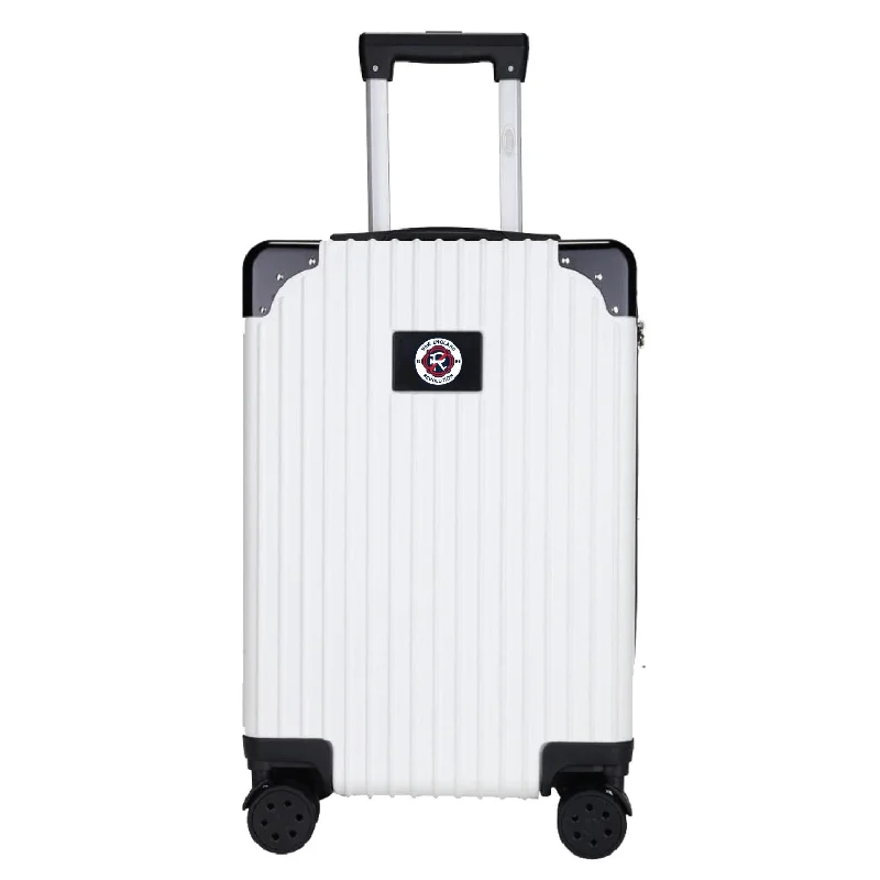 suitcase for corporate travelers-New England Revolution 21" Exec 2-Toned Carry On Spinner -WHITE