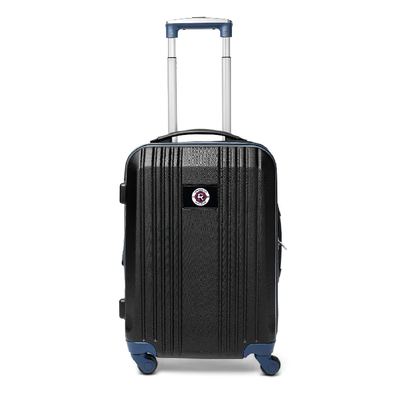 suitcase for packing fragile belongings-New England Revolution 21" Two-Tone Carry On Spinner Luggage- NAVY