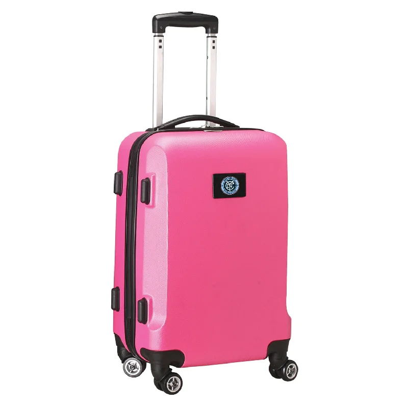 suitcase for multi-purpose travel packing-New York City FC 21"Carry-On Hardcase Spinner- Pink