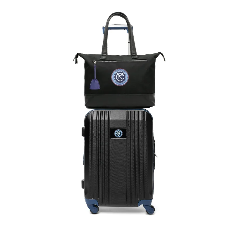 suitcase for maximum packing space-New York City FC Tote Bag and Luggage Set -NAVY