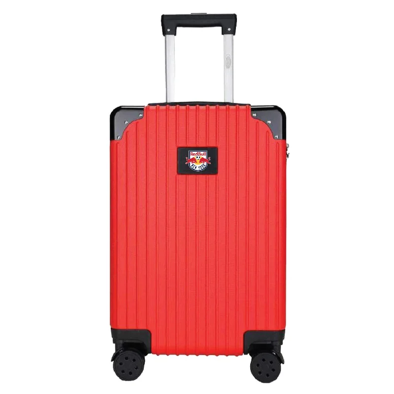 suitcase for cruise trips-New York Red Bulls 21" Exec 2-Toned Carry On Spinner -RED