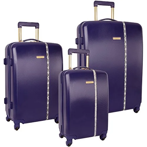 suitcase for organized packing-Ninewest Noelle 3 Piece Hardside, Smokey Purple