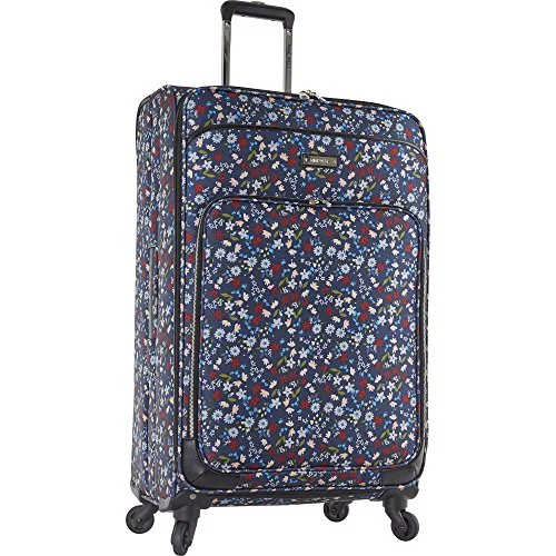 suitcase with color-coded dividers-Ninewest Women'S Packmeup 28 In Expandable Spinner, Blue Multifloral Print