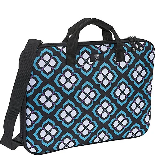 suitcase with a sturdy locking system-Nuo Chloe Dao 17" Slim Laptop Brief (Blue Lotus)