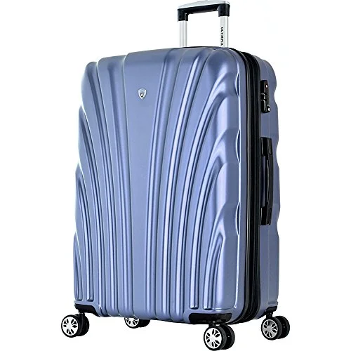 suitcase with hard shell exterior-Olympia Usa Vortex 24" Expandable Hardside Checked Spinner Luggage (Icy Blue)