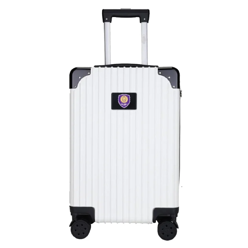 suitcase with padded compartments-Orlando City SC 21" Exec 2-Toned Carry On Spinner -WHITE