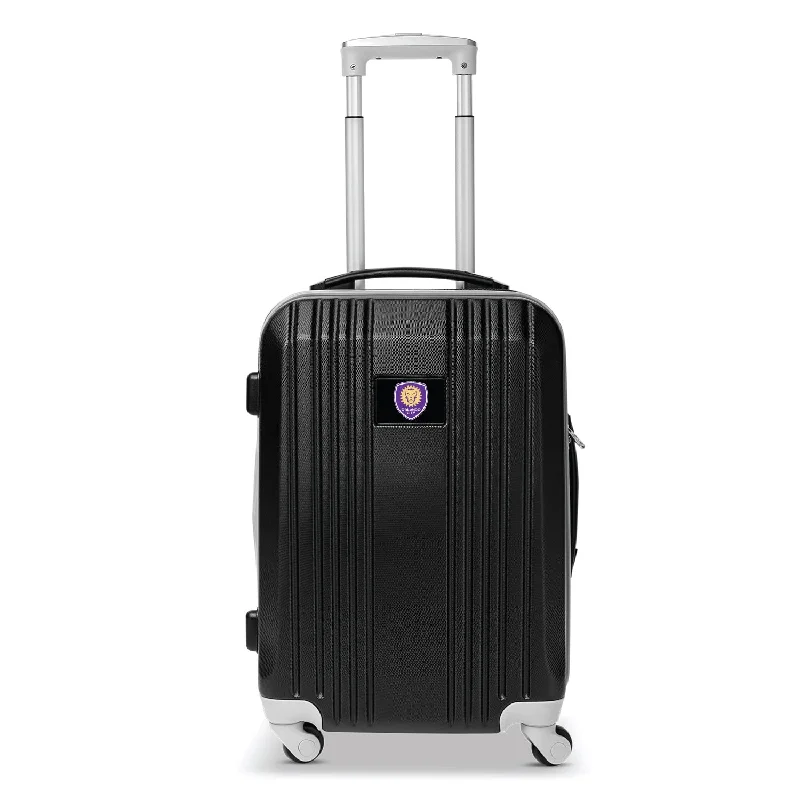 suitcase for global travel adventures-Orlando City SC 21" Two-Tone Carry On Spinner Luggage- GRAY