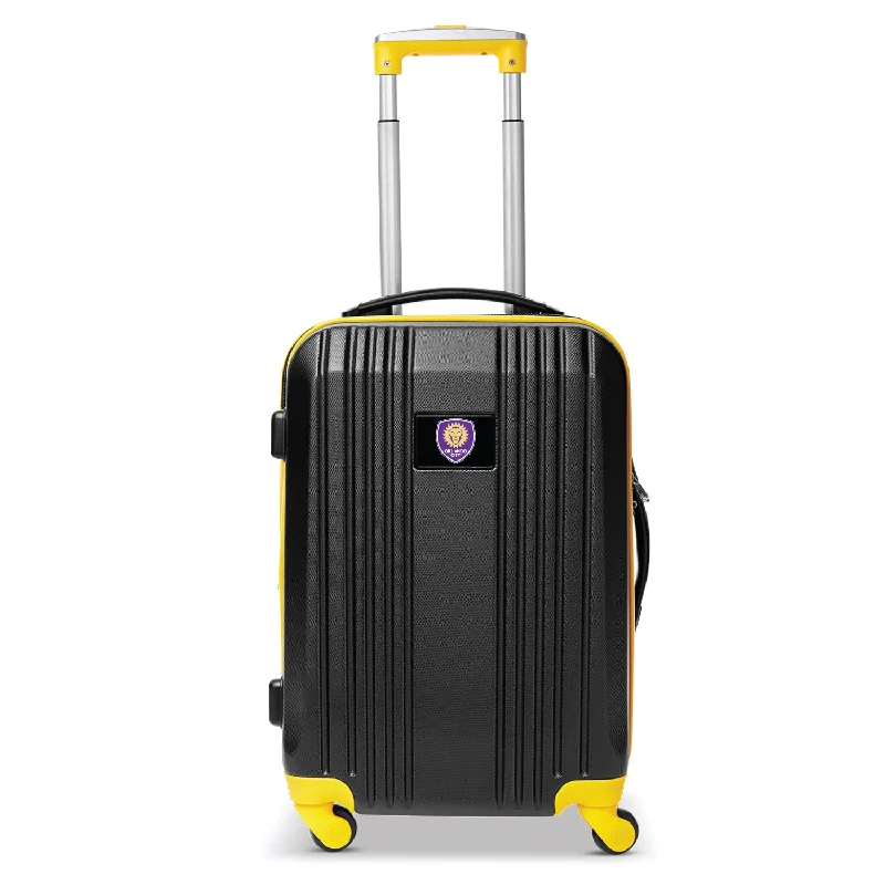 suitcase with removable packing cubes-Orlando City SC 21" Two-Tone Carry On Spinner Luggage- YELLOW