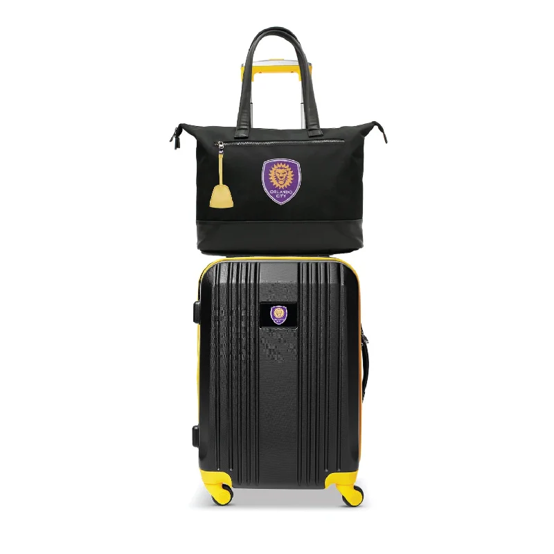 suitcase for tropical vacations-Orlando City SC Tote Bag and Luggage Set -YELLOW