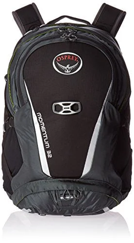 suitcase with heavy-duty zippers-Osprey Packs Momentum 32 Daypack, Black