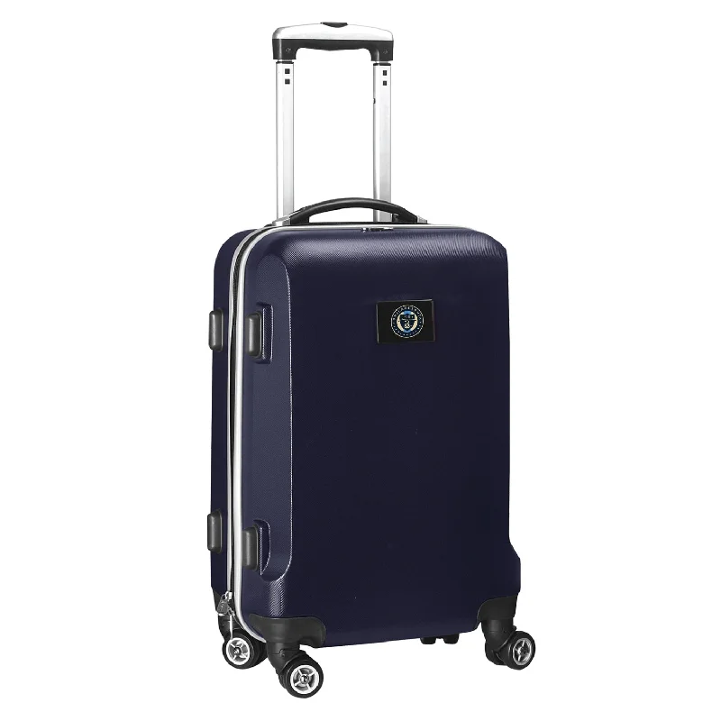 suitcase for business class travelers-Philadelphia Union 21" Carry-On Hardcase Spinner- Navy