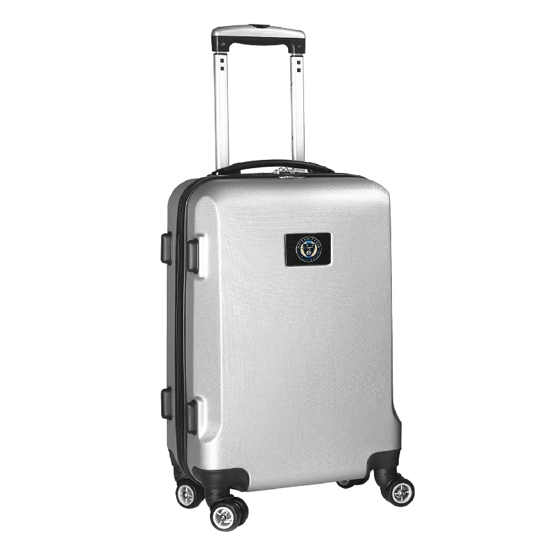 suitcase with organized tech storage-Philadelphia Union 21" Carry-On Hardcase Spinner- Silver