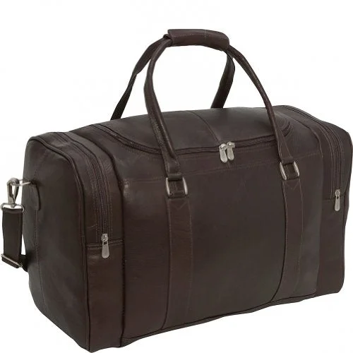 suitcase for adventure travel packing-Piel Leather Classic Weekend Carry-On, Chocolate, One Size