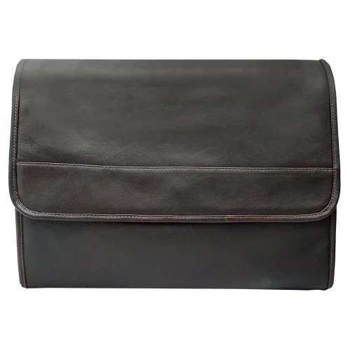 suitcase for budget-friendly travel-Piel Leather Envelope Portfolio, Chocolate, One Size